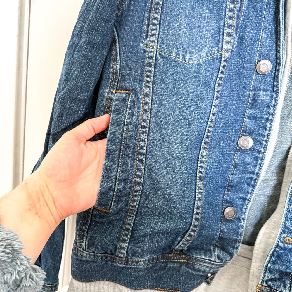 American Rag Denim Jacket with Gray Hood - Picture 5 of 8